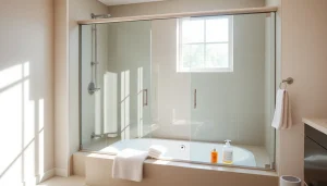 Showcasing elegant sliding shower doors for Tubs in a modern bathroom setting.
