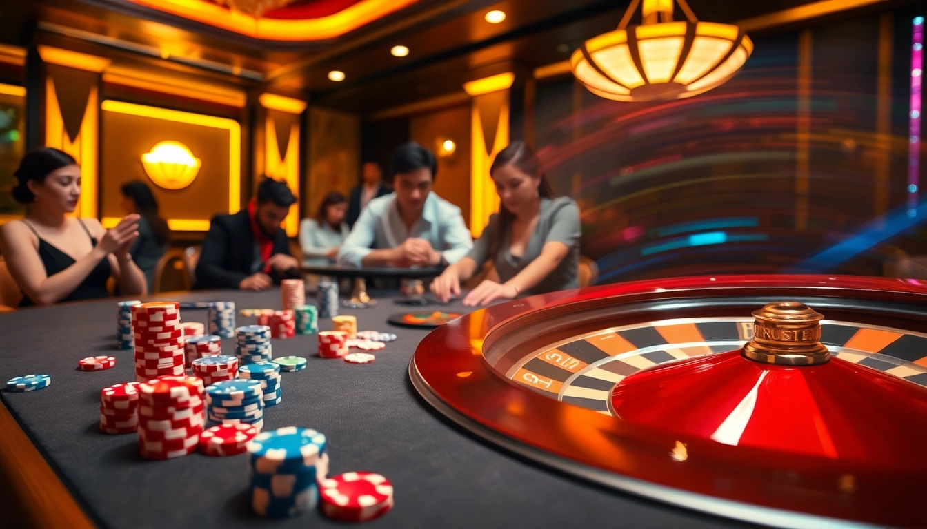 Players enjoying high-stakes poker while exploring 7m cn ma cao insights on betting.