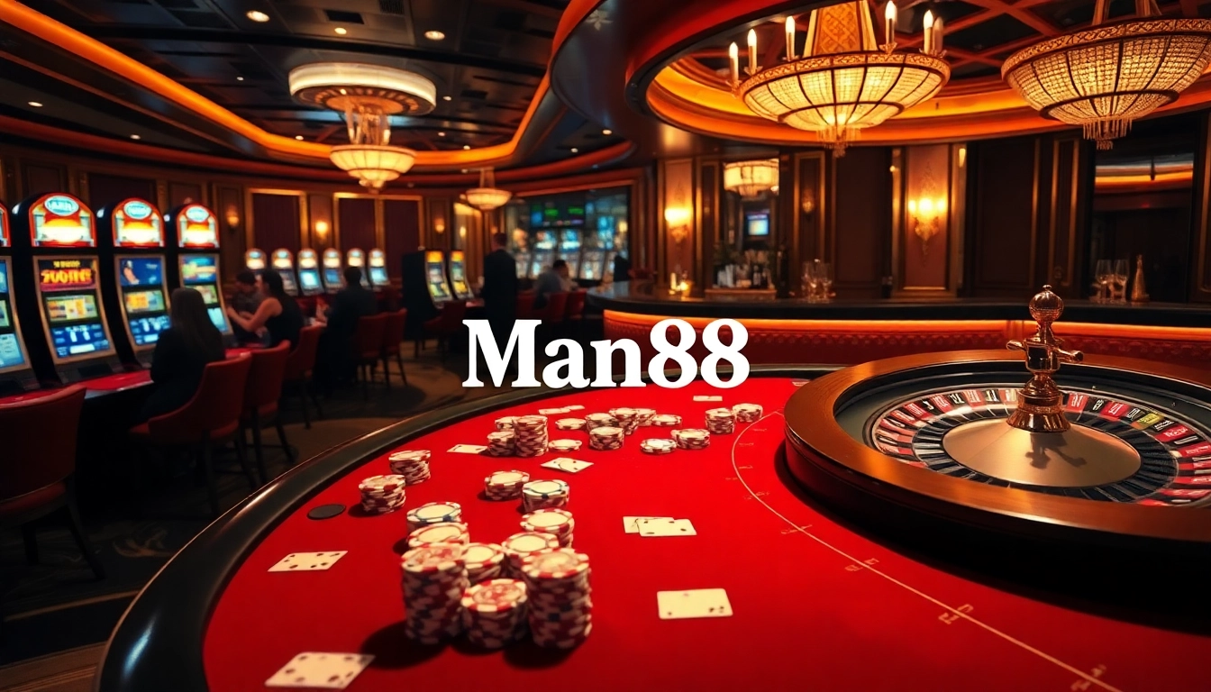 Man88 champions the thrill of casino gaming with energetic poker action and lavish slot machines.