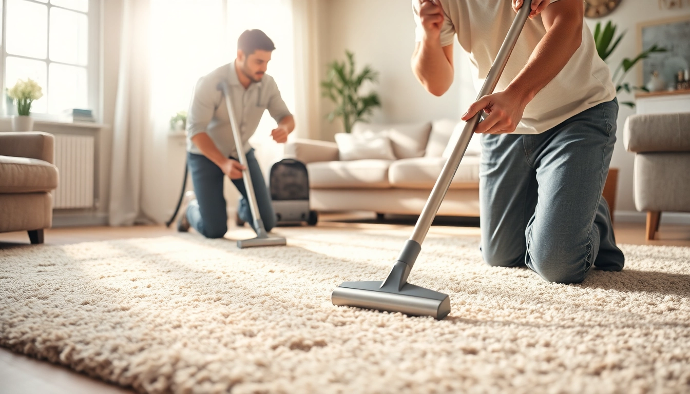 Carpet cleaning lincoln ca in action, showcasing a technician expertly cleaning a plush rug in a bright living room.
