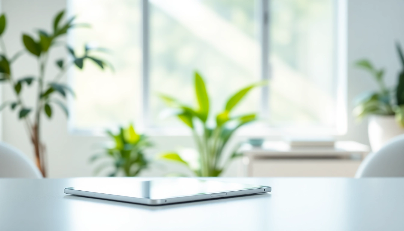 Usar iPad Air 5ta generación en un escritorio moderno, mostrando su elegante diseño.