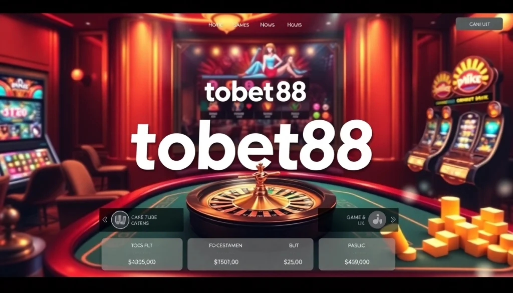 Experience the excitement of online betting at trang chủ tobet88 with vibrant casino visuals and gaming action.