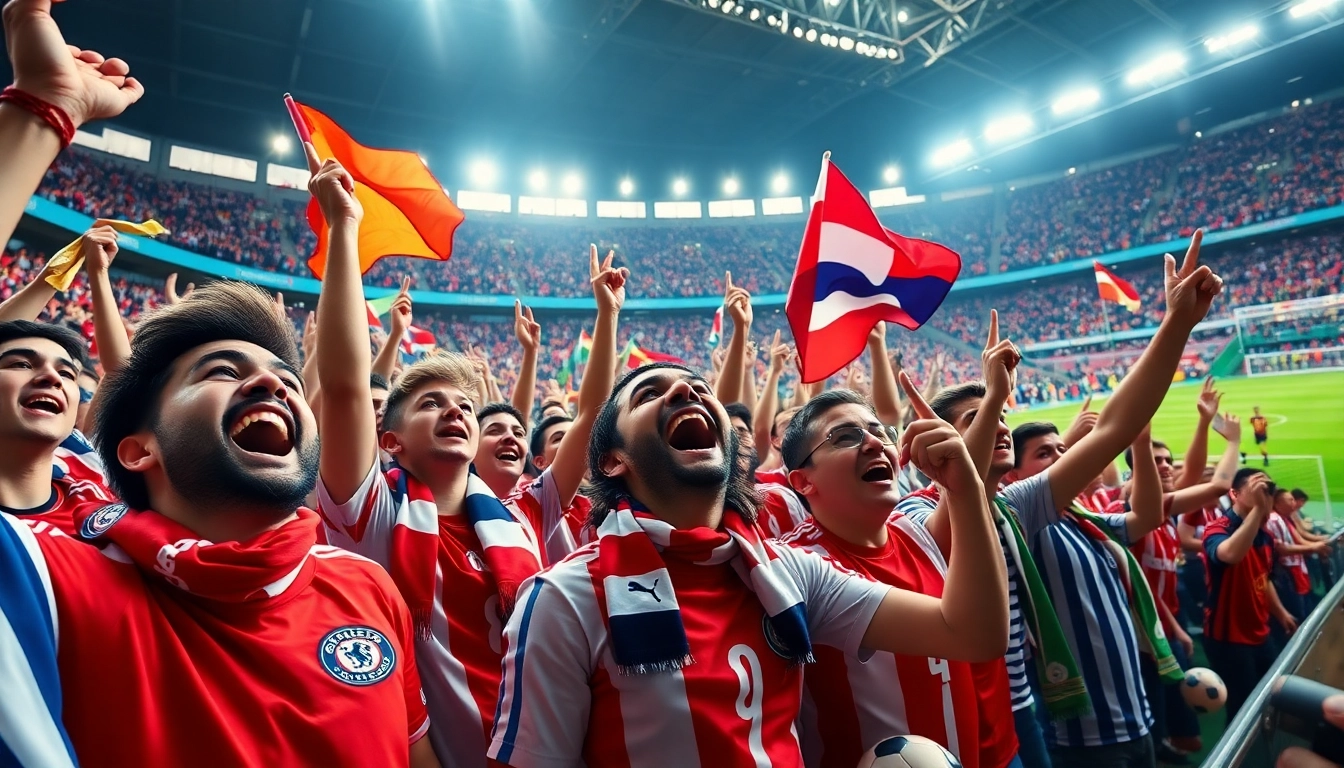 مشهد مباراة كرة قدم مثير يعرض جماهير كورا لايف وهي تشجع في استاد نابض بالحياة