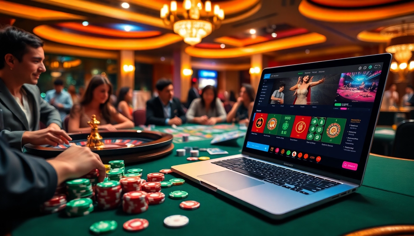 Experience the thrill of winning with rik vip at a luxurious casino gaming table filled with vibrant poker chips.