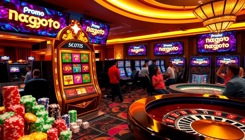 Experience the excitement of promo Naga169 at this vibrant online gambling platform showcasing slot machines and casino games.