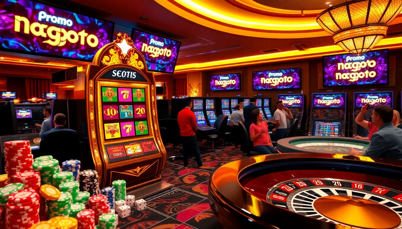 Experience the excitement of promo Naga169 at this vibrant online gambling platform showcasing slot machines and casino games.