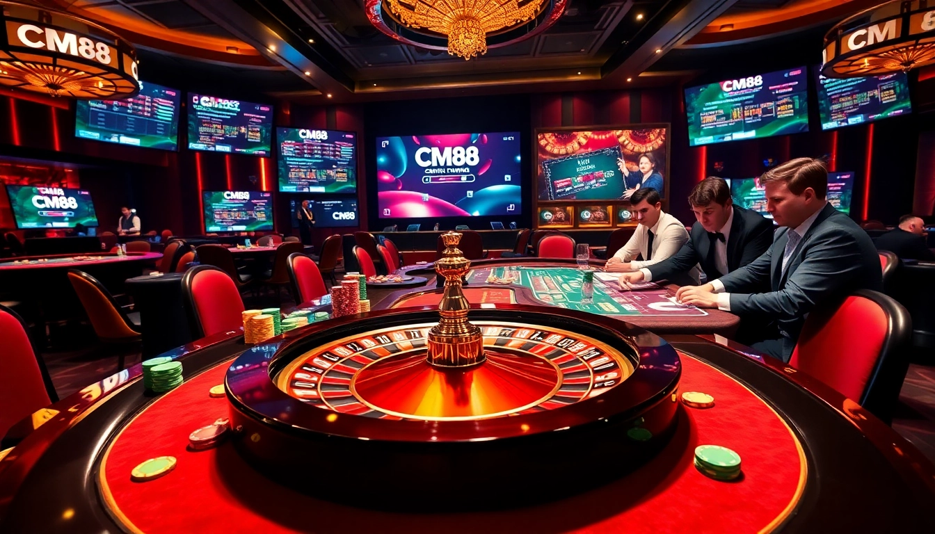 Experience the thrill of gambling at CM88 with vibrant casino tables and dynamic gameplay.