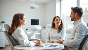 Smile More orthodontics consultation capturing スマイルモア矯正 口コミ discussion in a friendly clinic environment.