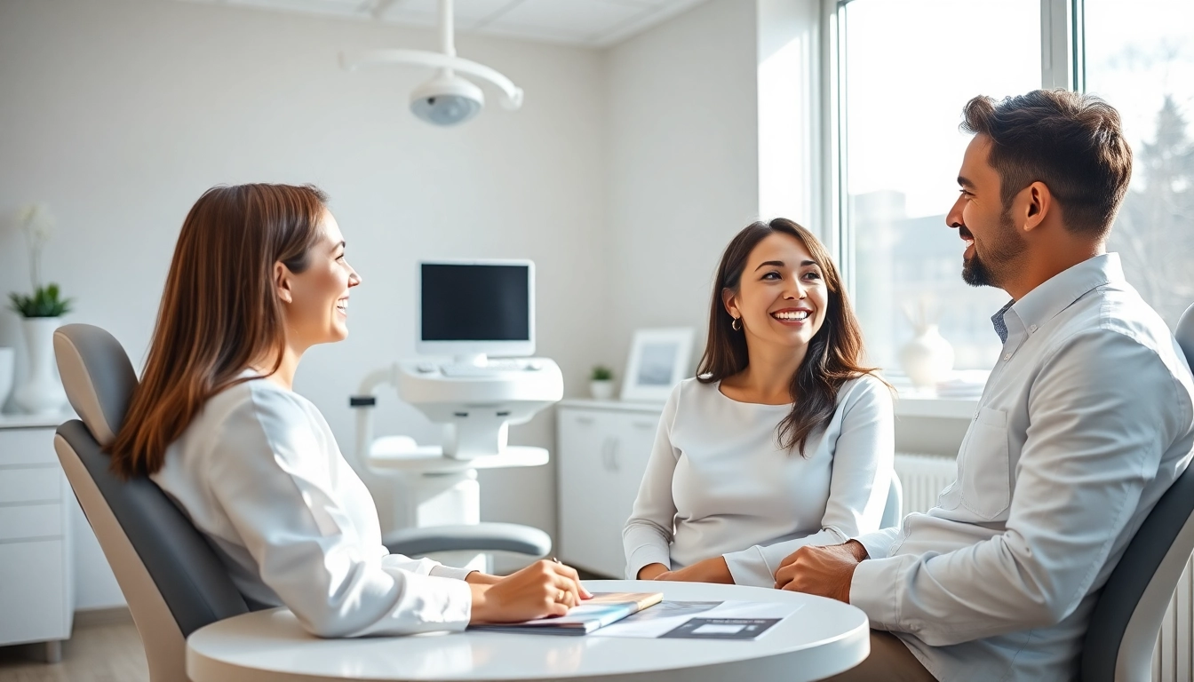 Smile More orthodontics consultation capturing スマイルモア矯正 口コミ discussion in a friendly clinic environment.