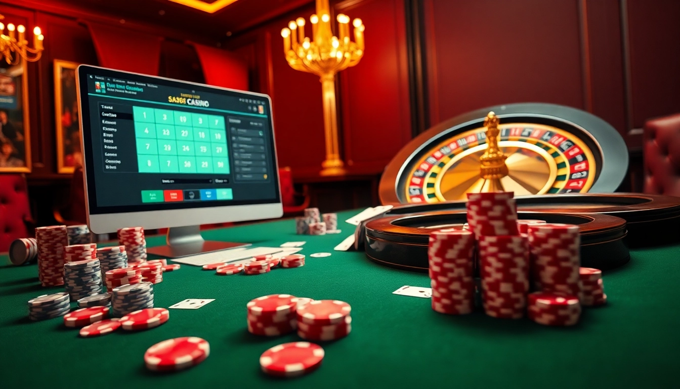 Experience thrilling gameplay and big wins at https://sa88.it.com/ with vibrant casino visuals featuring poker chips and cards.