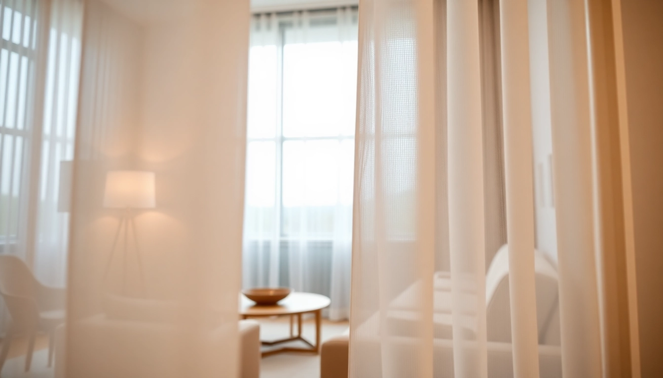 Verduisterende gordijnen in een gezellige woonkamer met zacht licht.