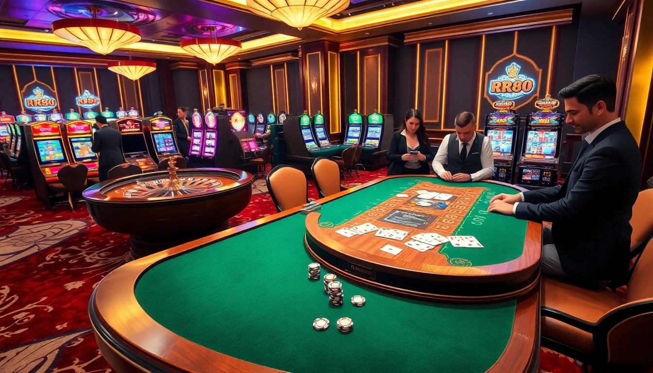 RR88 players enjoying an exciting game at a high-stakes casino table with roulette.