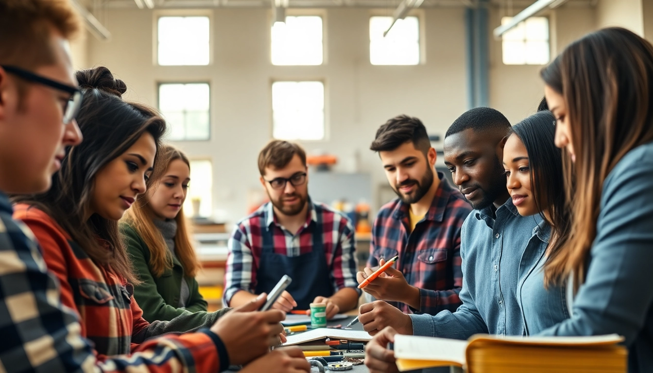 Students participating in hands-on training at Trade School Tennessee, promoting skills and collaboration.