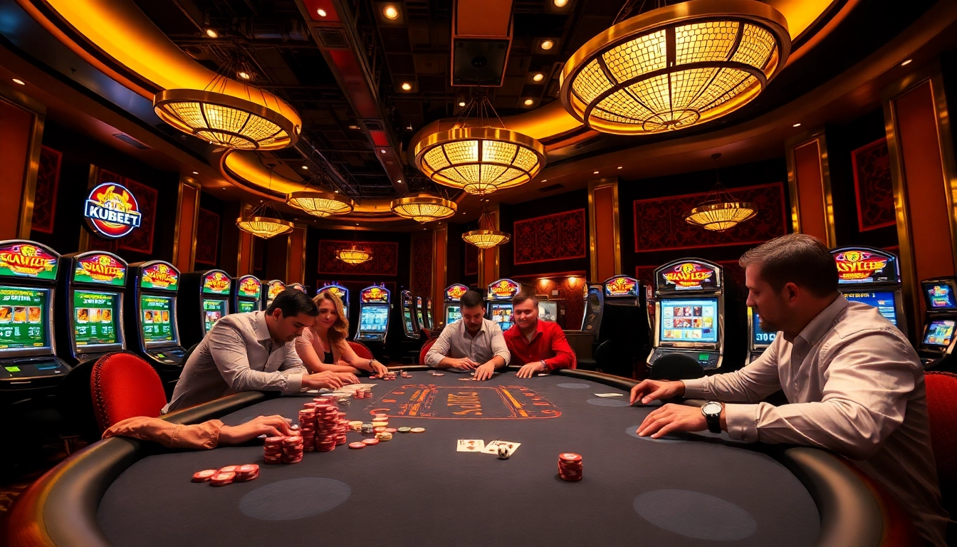 Experience thrilling gameplay at kubet casino with high-stakes poker action and vibrant slot machines.