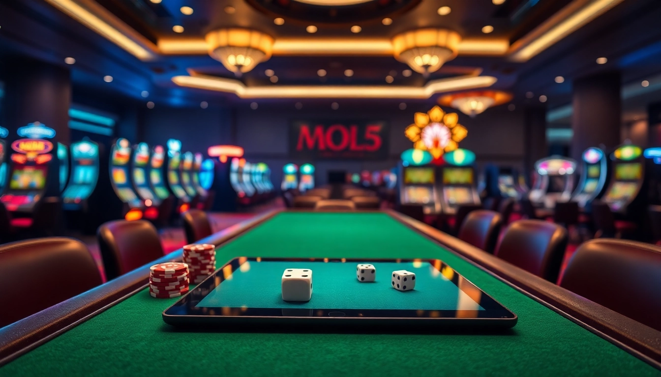 Betting on tài xỉu md5 online with vibrant casino visuals featuring dice and poker chips.