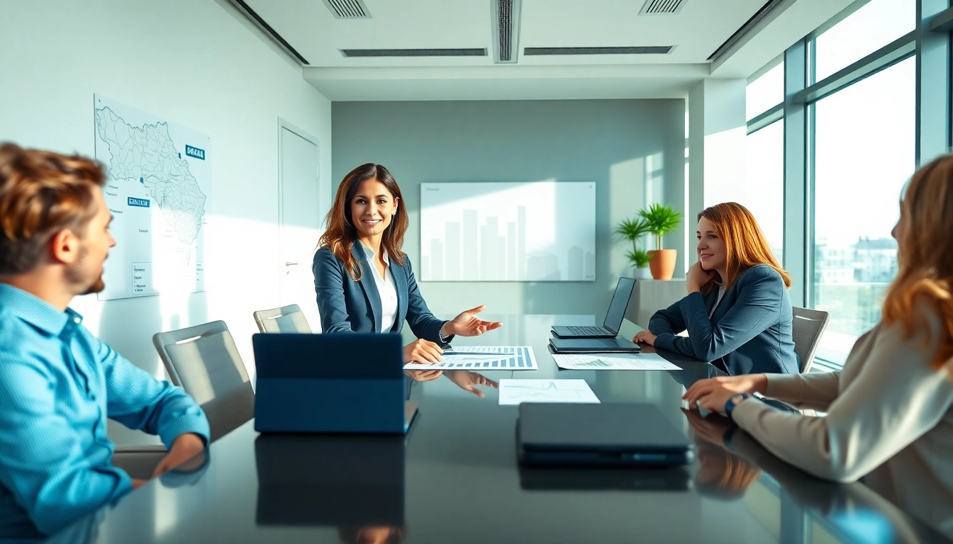 Profesjonalny księgowy konsultujący klientów w Mieście Poznań, prezentujący strategie finansowe i sukcesy.