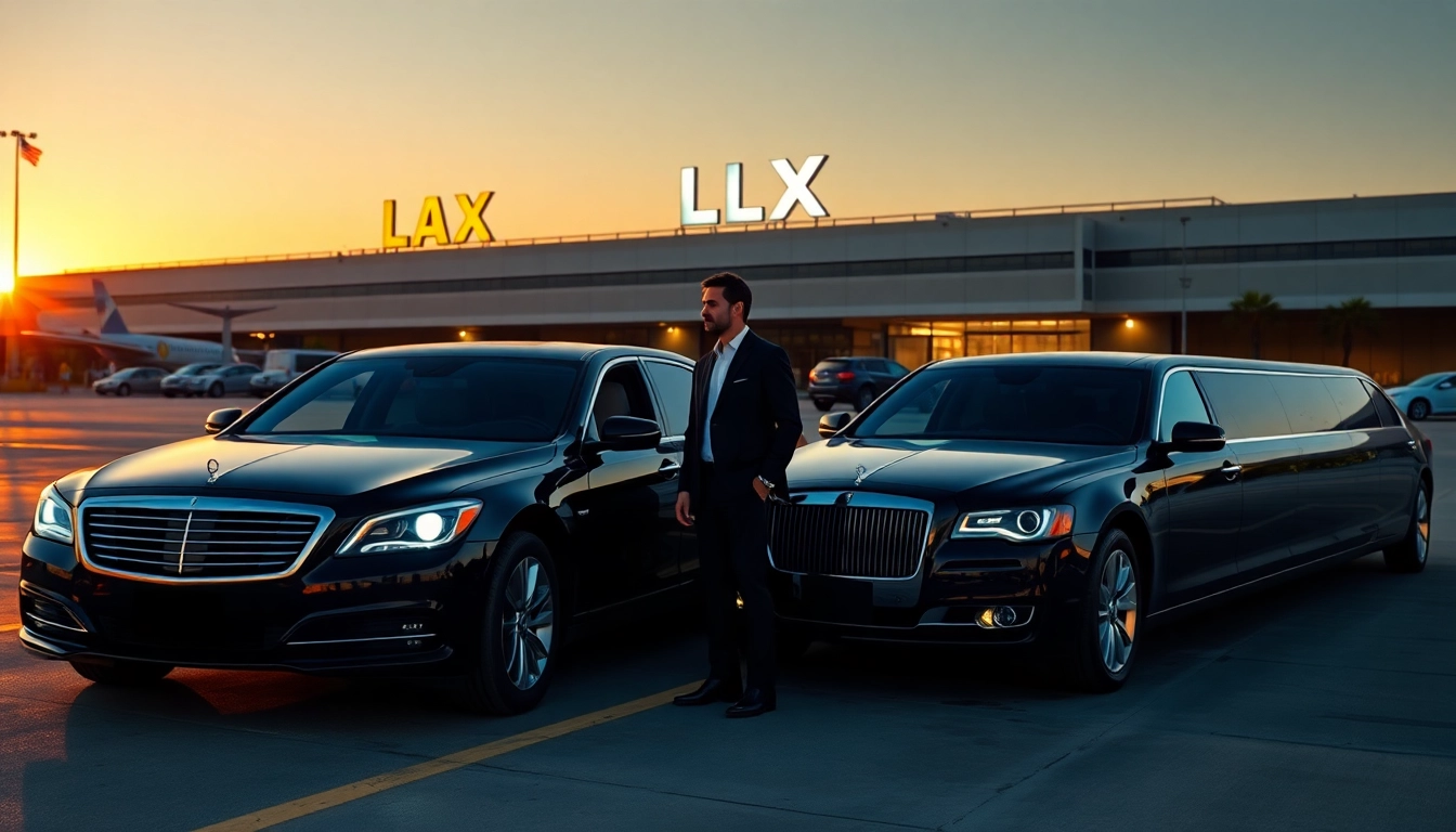 Stylish Los Angeles Limo service at LAX, showcasing premium vehicles and professional chauffeurs.