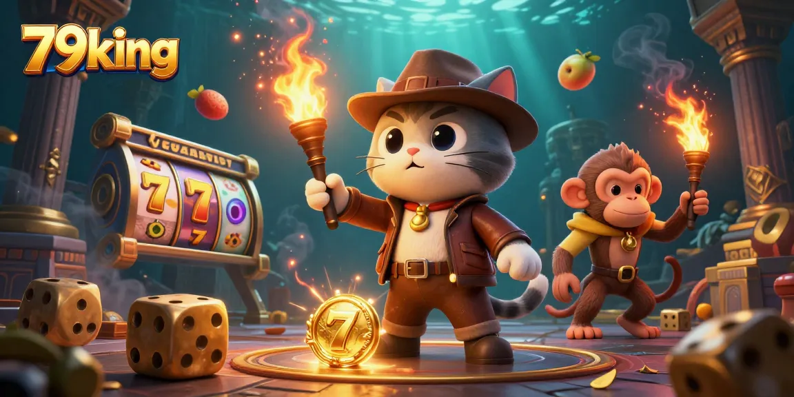 Discover the exciting world of 79king with a vibrant illustration of lucky slots and treasures.