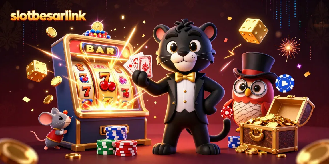 Experience exciting gameplay at slotbesarlink with a panther dealer and classic slot symbols.